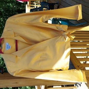 Lord & Taylor Yellow cross-over Tie Collared L/S Cuff Top sz 12